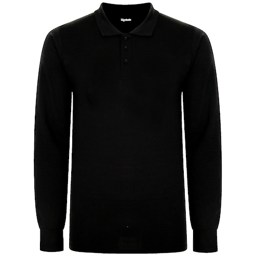 Bigdude Long Sleeve Polo Shirt Black